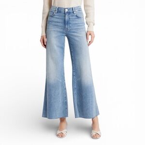 FRAME Denim Le Palazzo Crop Jeans Whimsy Wash Size 26 Raw Hem